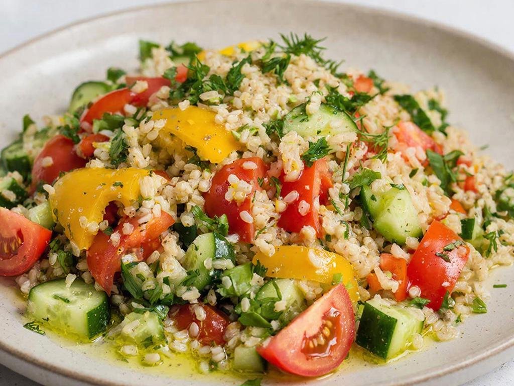 Салат с булгуром и овощами